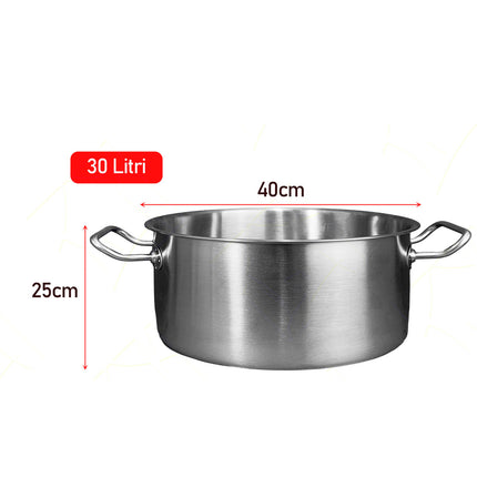 Pintinox Casseruola Fonda Master Acciaio Inox Triplo Fondo, Gas Elettrico Induzione Pintinox