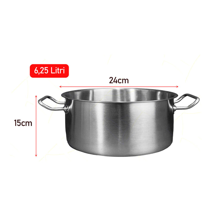 Casseruola Fonda Master Acciaio Inox Triplo Fondo, Gas Elettrico Induzione