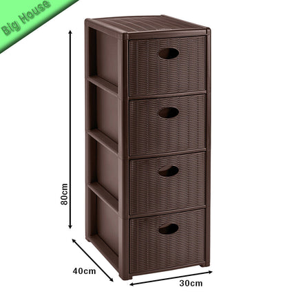 Cassettiera Elegance Slim 4 Cassetti Bianca Mobiletto Bagno Camera 30x40x80h cm