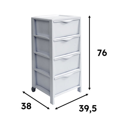 Belli & Forti Cassettiera Spring 4 Cassetti 39,5X38X82 Cm Resistente Design Elegante Colorato