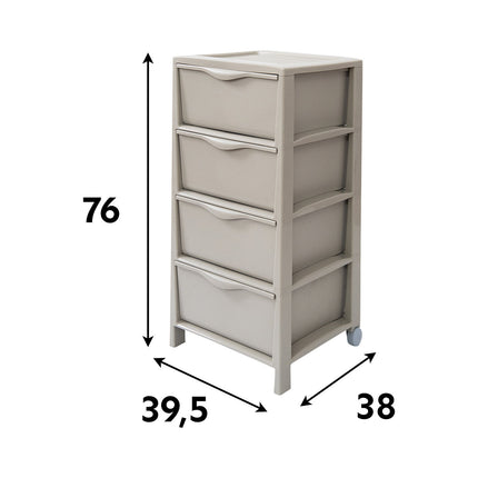 Belli & Forti Cassettiera Spring 4 Cassetti 39,5X38X82 Cm Resistente Design Elegante Colorato