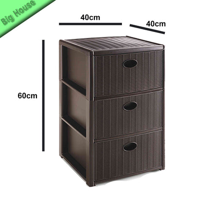 Cassettiera In Plastica Portaoggetti Elegance 3 Cassetti 40×40×60H Cm Colorato