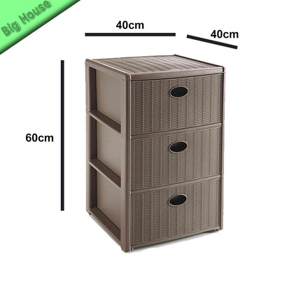 Cassettiera In Plastica Portaoggetti Elegance 3 Cassetti 40×40×60H Cm Colorato