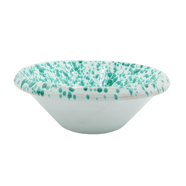 Benegiamo Catino Coppa Ciotola In Terracotta Chiazzata Piatto Fondo Grande Per Pasta Zuppa Schizzato Verde Benegiamo