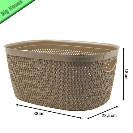 Belli & Forti Cesta Ad Intreccio M Plastica Ovale Porta Panni Vestiti Sporchi Con Manici