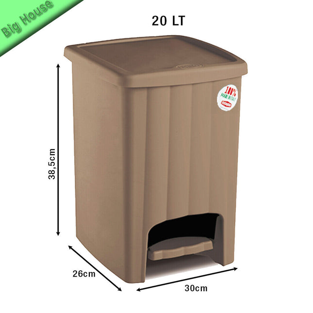 Cestino Piccolo Con Pedale Per Scrivania Bagno Cucina Camera Da Letto 20 L Tortora Stefanplast