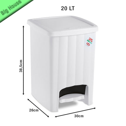 Cestino Piccolo Con Pedale Per Scrivania Bagno Cucina Camera Da Letto 20 L Bianco Stefanplast