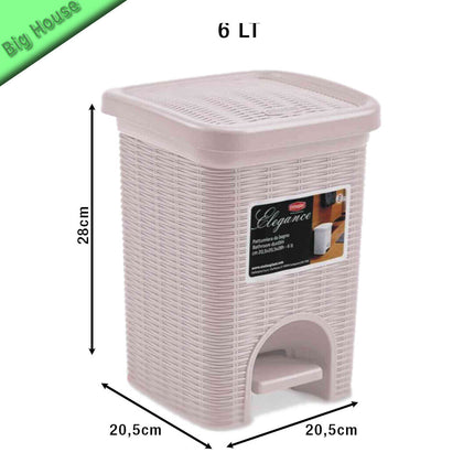 Cestino Da Bagno In Plastica Elegance 6L Panni Sporchi E Intimo Bidone Basso