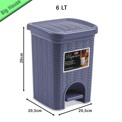 Cestino Da Bagno In Plastica Elegance 6L Panni Sporchi E Intimo Bidone Basso