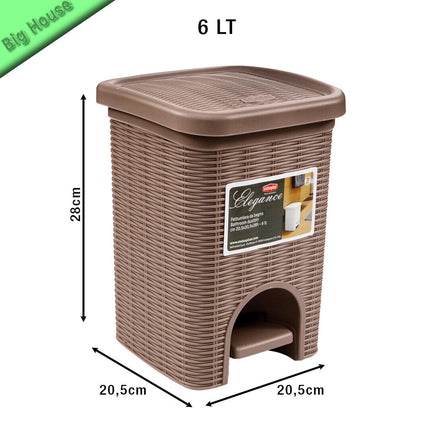 Cestino Da Bagno In Plastica Elegance 6L Panni Sporchi E Intimo Bidone Basso