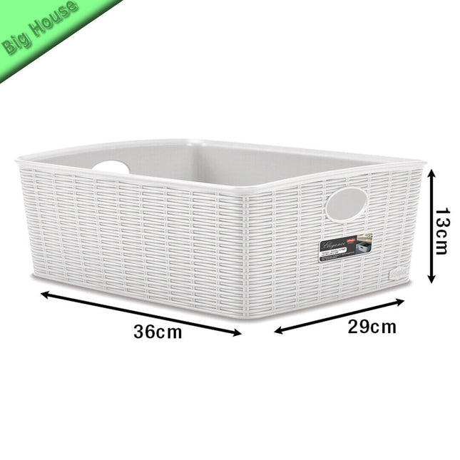 Cestino In Plastica Per Vestiti Ripostiglio Elegance High Panni Armadio Piegati Bianco Stefanplast