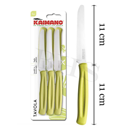 Coltelli da Tavolo Kaimano Dinamik 6pz  Acciaio Inox Carne Pesce Pane Frutta
