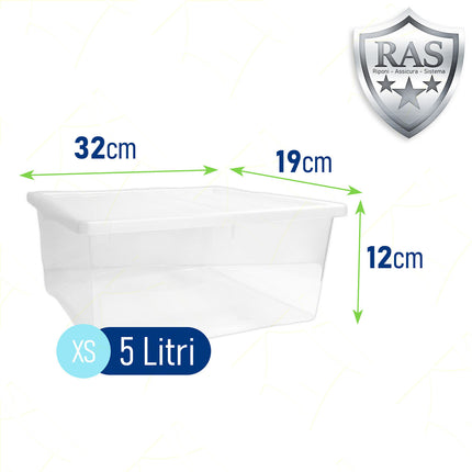 Contenitore Trasparente Storage Box con Coperchio Plastica Casa Ufficio Garage
