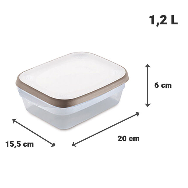 Stefanplast Contenitori Frigo Ermetici Per Alimenti Frigorifero Congelatore Micronde Grande 1,2 L Stefanplast