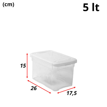 Belli & Forti Contenitori In Plastica Trasparenti Con Coperchi Scatola Portaoggetti Cassette