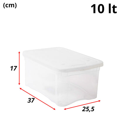 Belli & Forti Contenitori In Plastica Trasparenti Con Coperchi Scatola Portaoggetti Cassette