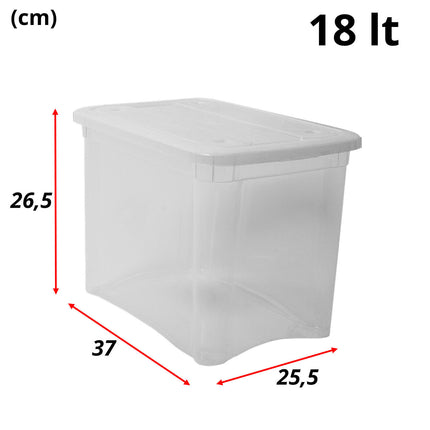 Belli & Forti Contenitori In Plastica Trasparenti Con Coperchi Scatola Portaoggetti Cassette