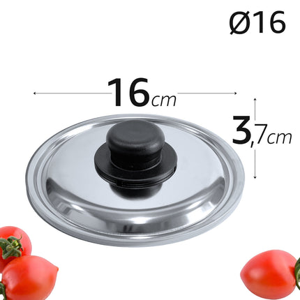 Tomatto Coperchio Acciaio Inox Linea Tomatto Pomello Polipropilene Ø12-36Cm