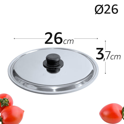 Tomatto Coperchio Acciaio Inox Linea Tomatto Pomello Polipropilene Ø12-36Cm