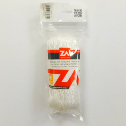 Corda Cordino Treccia Per Veneziane 3 Mm A 16 Fusi Filo Anti-Uv Cordoncino 20 M