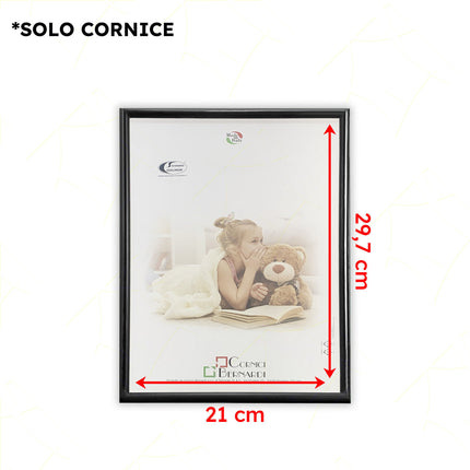 Sicignano Cornice Portafoto Legno Colorato Pannello Mdf Vetro Crilex Orizzontale Verticale 21x29,7 cm Casalinghi Sicignano