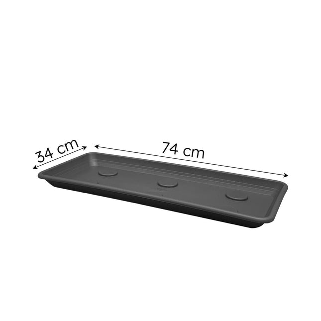 Fioriera Rettangolare Anthea Veca 80/100 cm – Anti‑UV, Made in Italy, Struttura Rinforzata, Sottofioriera e Ruote Optional Sottofioriera 80 cm Veca