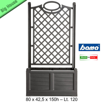 Fioriera con spalliera Separé da 80cm con Fioriera Interna in plastica dura bama