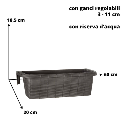 Bama Fioriera Rondine Effetto Paglia con Ganci Regolabile