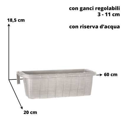 Bama Fioriera Rondine Effetto Paglia con Ganci Regolabile