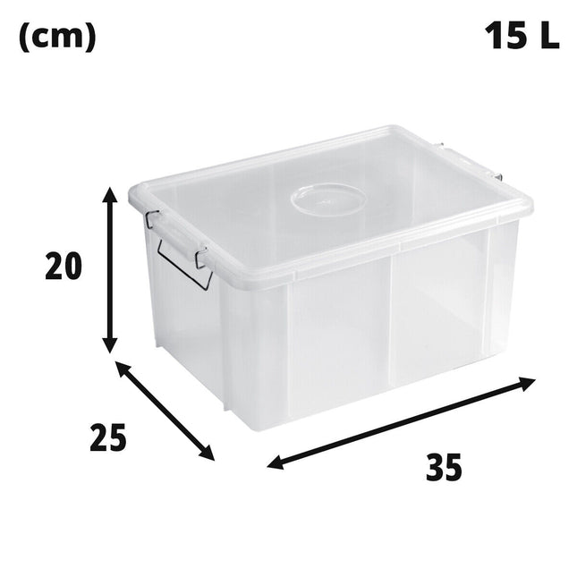 Giganplast Food Box Contenitore Con Coperchio Per Alimenti In Plastica Bianco E Trasparente Trasparente, 35 × 25 × 20h Giganplast
