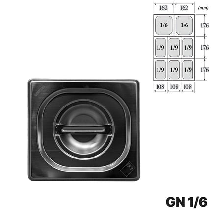 Gastronorm GN 1/6 Vaschette Acciaio Inox Bacinelle Contenitori Cibo 176x162mm