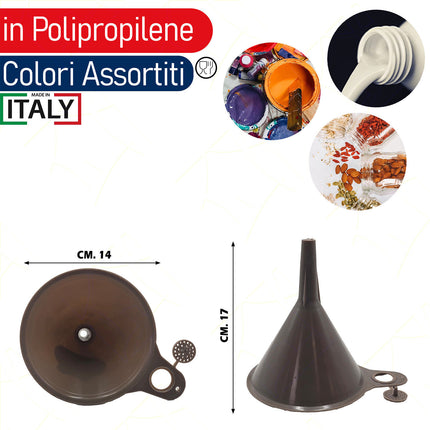 Bronzo Imbuto In Plastica Per Travaso Liquidi: Colori Assortiti, Varie Misure (12/14/16Cm)