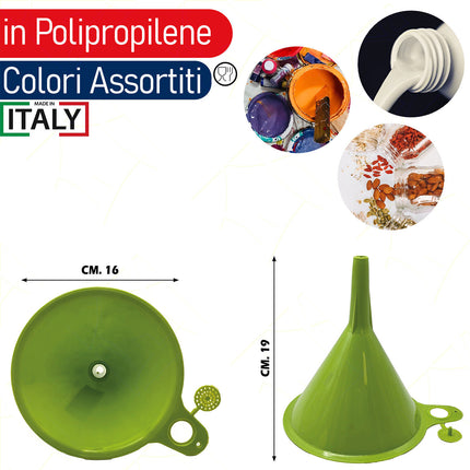 Bronzo Imbuto In Plastica Per Travaso Liquidi: Colori Assortiti, Varie Misure (12/14/16Cm)