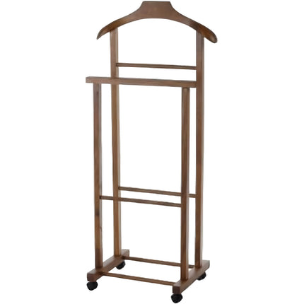 Indossatore in Legno Doppio Appendiabiti Uomo Morto con Rotelle 44,5x30x104h cm