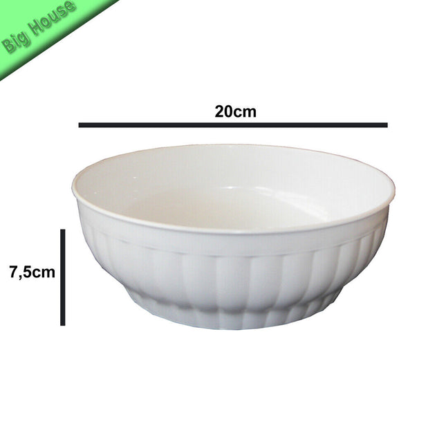 Insalatiera Da Cucina Alimenti Cibo Stefanplast Bianco Grande Misure Assortite 20cm Stefanplast