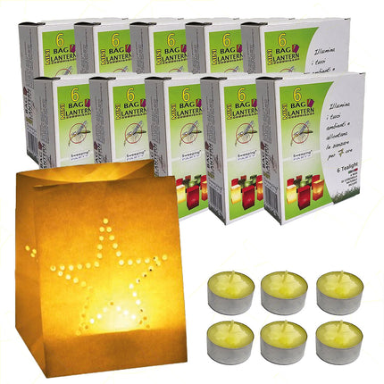 Mv Tech Lanterne Carta Colorate Con Tealights Alla Citronella Per Festa Eventi Cene 10 (60 Lanterne) MV Tech