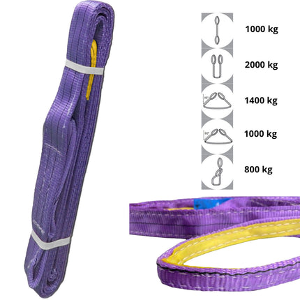Nastro Fascia Di Sollevamento Cinghia Imbracatura Per Carichi Pesanti Max 6000Kg