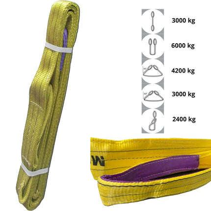 Nastro Fascia Di Sollevamento Cinghia Imbracatura Per Carichi Pesanti Max 6000Kg