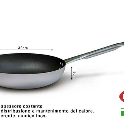 Padella Bassa Svasata Ballarini Alluminio per cucina Professionale Antiaderente