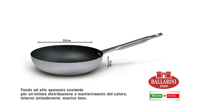 Padella Bassa Svasata Ballarini Alluminio per cucina Professionale Antiaderente