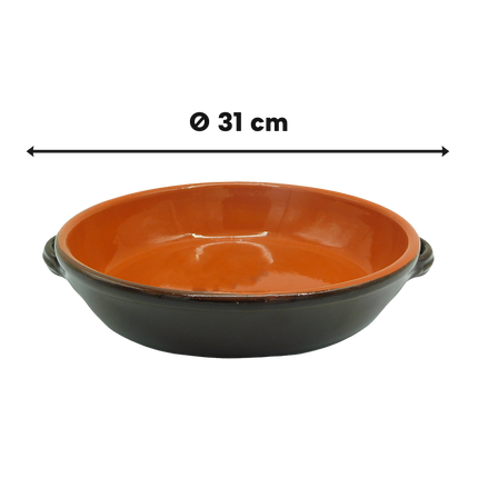 Benegiamo Padella In Terracotta A 2 Manici Per Fornello Gas Elettrico Zuppe Carne Stufati Ø 31 cm Benegiamo