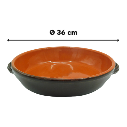 Benegiamo Padella In Terracotta A 2 Manici Per Fornello Gas Elettrico Zuppe Carne Stufati Ø 36 cm Benegiamo