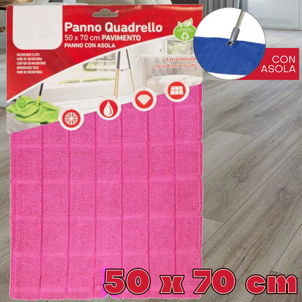 Irge Panno Quadrello Microfibra Multiuso Tutte Le Superfici 50x70 cm, con asola Irge