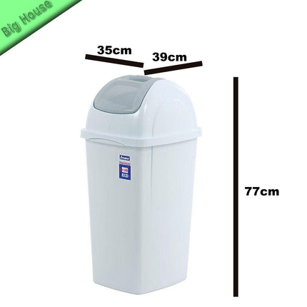 Bama Pattumiera Basculante Plastica Europa 65L Oliva Con Coperchio Bianco E Nero