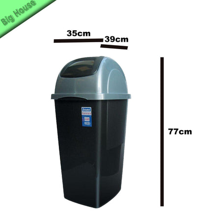 Bama Pattumiera Basculante Plastica Europa 65L Oliva Con Coperchio Bianco E Nero