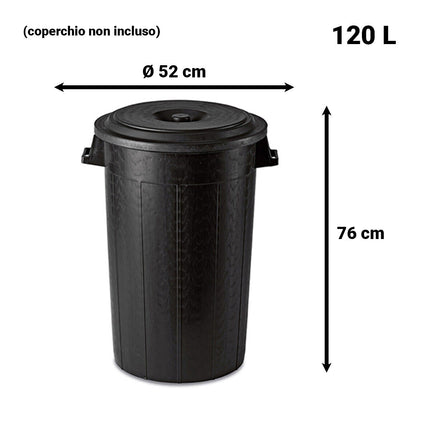 Pattumiera Bidone Spazzatura Cestino Per I Rifiuti Secchi Raccolta Differenziata 120 L Stefanplast