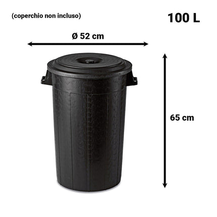 Pattumiera Bidone Spazzatura Cestino Per I Rifiuti Secchi Raccolta Differenziata 100 L Stefanplast