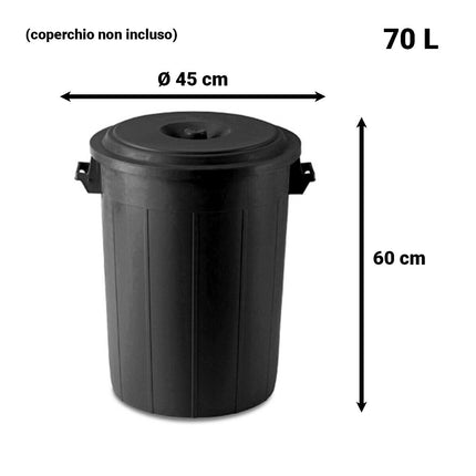 Pattumiera Bidone Spazzatura Cestino Per I Rifiuti Secchi Raccolta Differenziata 70 L Stefanplast