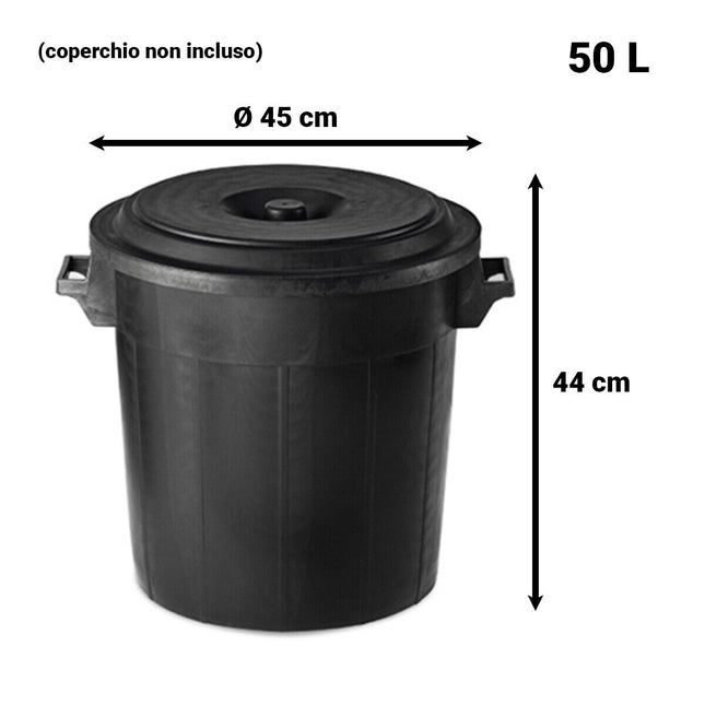 Pattumiera Bidone Spazzatura Cestino Per I Rifiuti Secchi Raccolta Differenziata 50 L Stefanplast