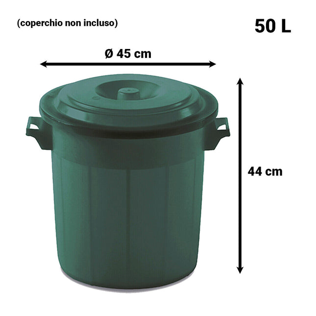 Pattumiera Bidone Spazzatura Cestino Per I Rifiuti Secchi Raccolta Differenziata 50 L Stefanplast
